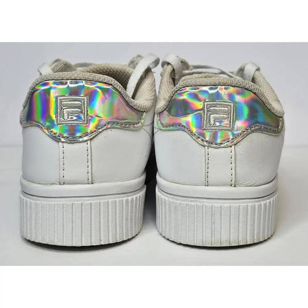 FILA WHITE LEATHER HOLOGRAPHIC PANACHE SNEAKERS SZ: 6.5 EUC‎ - Picture 3 of 6